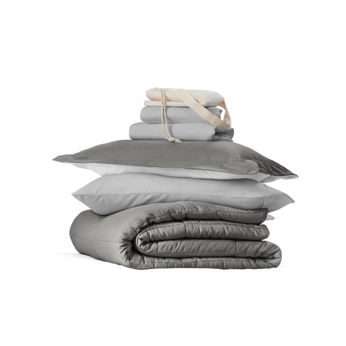 8-PC College Dorm Twin XL Bedding Bundle - Comforter Set, Sheet Set, Pillows and Laundry Bag | Wayfair North America