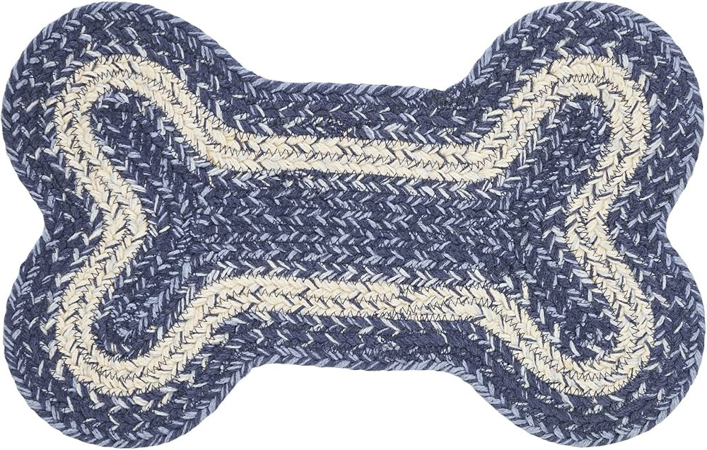 VHC Brands Great Falls Bone Shape Indoor-Outdoor Rug, Recycled Polyester, Small, Blue, 11.5x17.6 | Amazon (US)