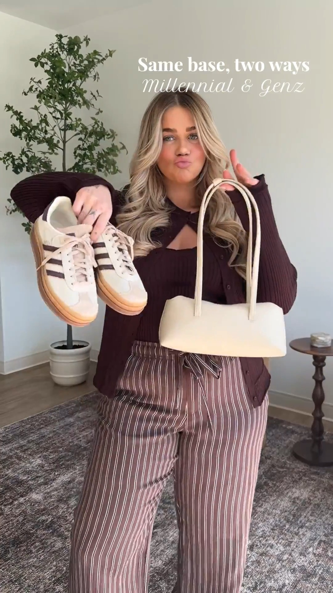 Same base, two ways!!! 🤍 

Brown tank — medium
Cardigan — large 
Pants — xl
Trench — large 

#zara #zarafinds 