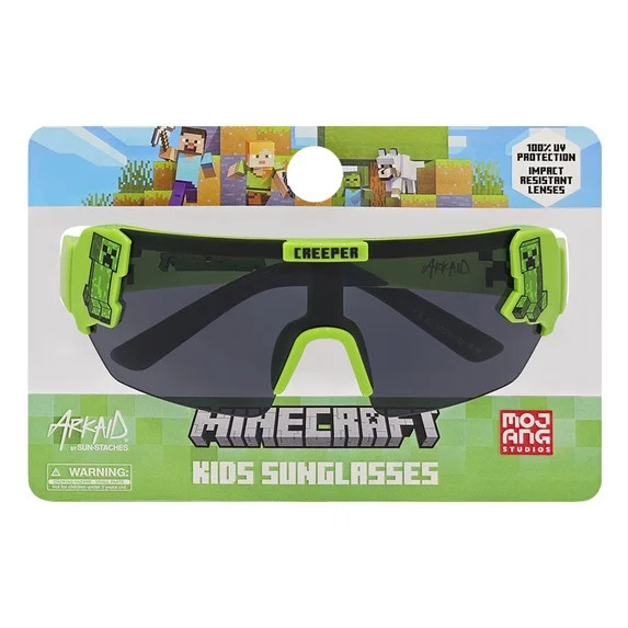 Minecraft Green Character Mold Sports Wrap Sunglasses | Walmart (US)
