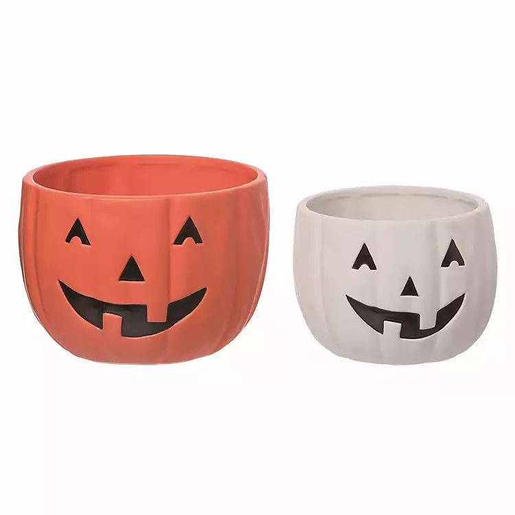 Ceramic Jack O Lantern Candy Bowls, Set of 2 | Kirkland's Home
