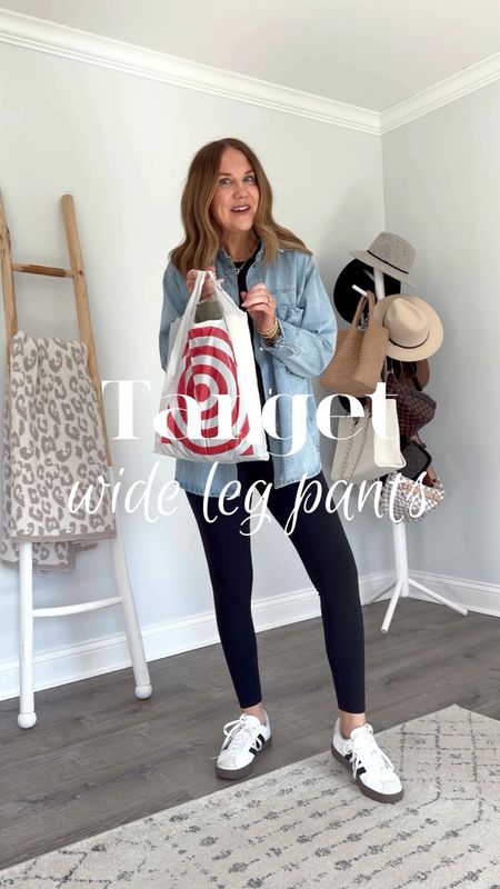 These @targetstyle wide leg pants are going viral and for good reason 👏🏼 they’re so flattering, endlessly versatile and hold everything in.



Target haul, target outfit, spring outfit ideas, wide leg crop pants, target fashion, business casual outfit, over 40 fashion, inclusive sizing, affordable fashion, wide leg jeans 



#LTKVideo #LTKSeasonal #LTKover40