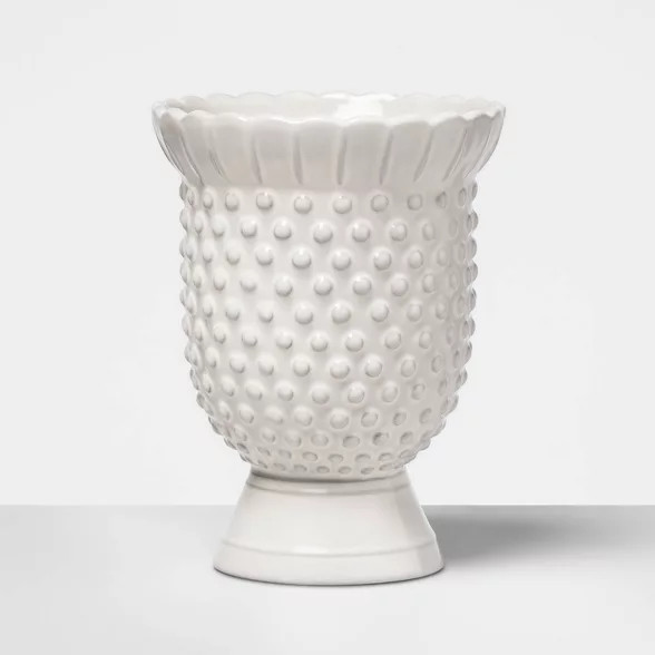 7" x 5.3" Hobnail Terracotta Vase White  - Opalhouse™ | Target