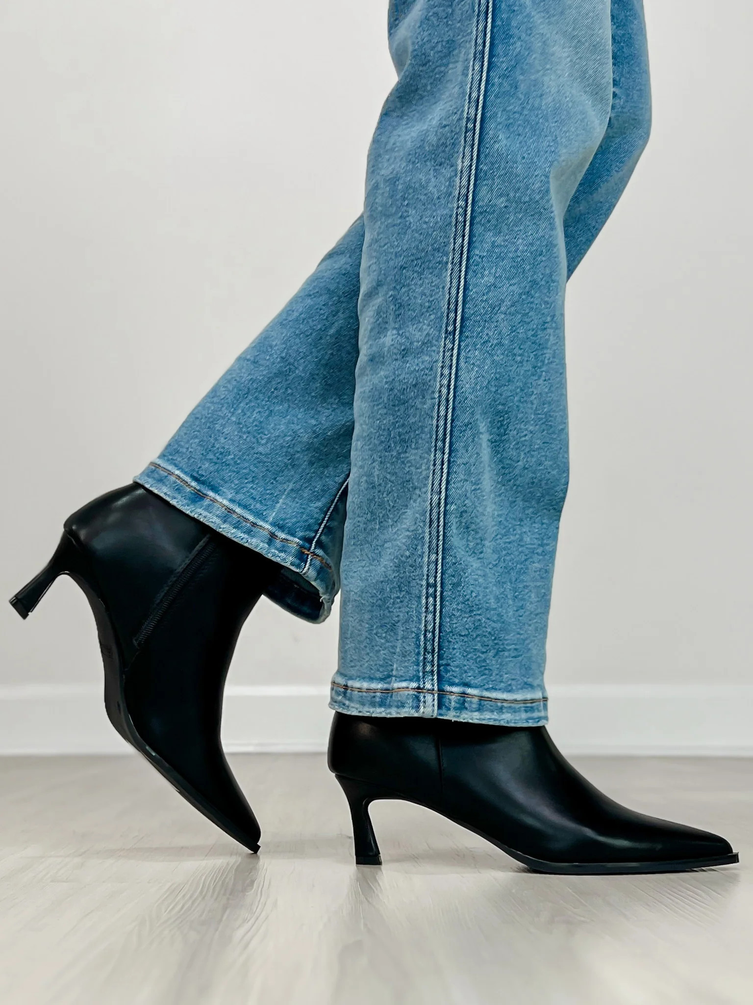 Pointed Toe Stiletto Heel Booties in Black | Emma Lou's Boutique