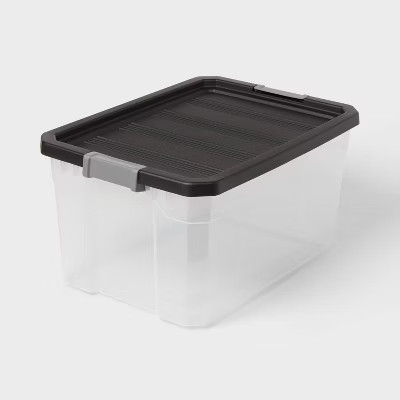 76qt Heavy Duty Latching Clear Storage Box - Brightroom™: Plastic Utility Bin with Lid, Portabl... | Target