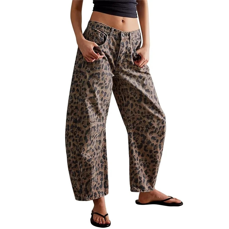 Qiuju Casual Pants for Women Clearance, Jeans for Women Kedera Women's Baggy Barrel Jeans Casual ... | Walmart (US)
