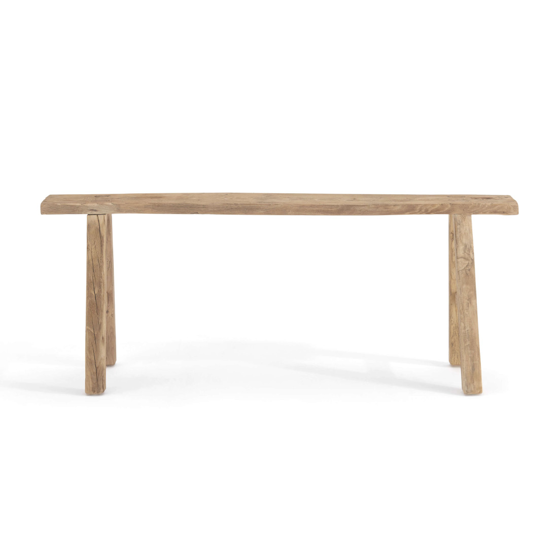 EM Wabi-Sabi Rustic Skinny Reclaimed Wood Bedroom Footboard Bench | Eternity Modern