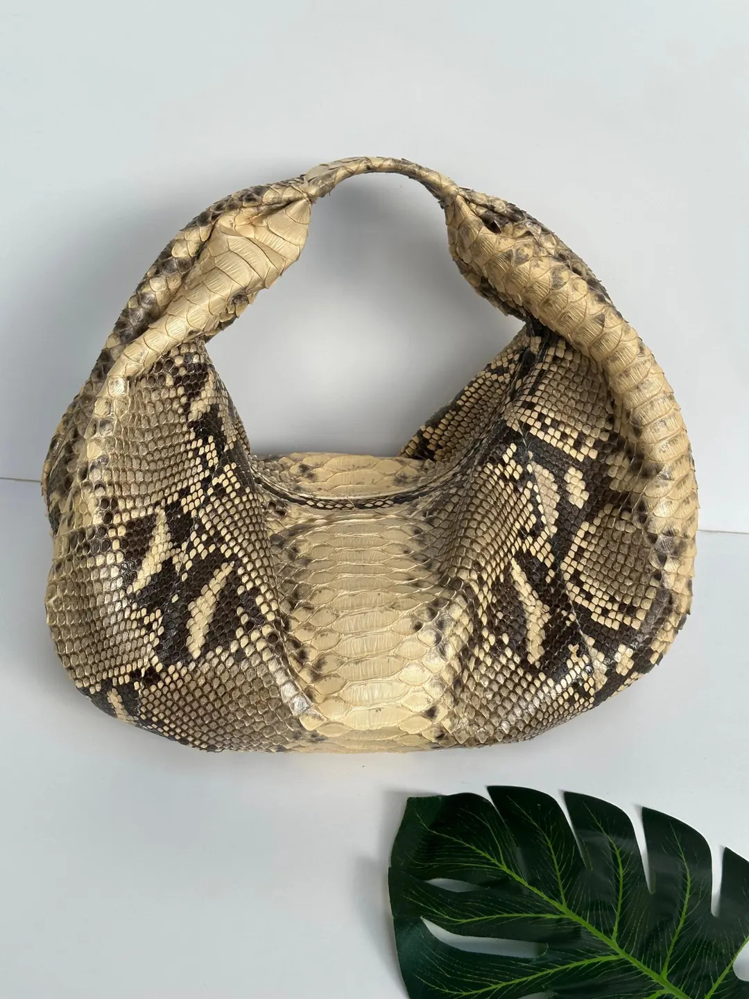 Beige Python Leather Small Hobo Bag: Luxury Snakeskin Handbag Purse - Etsy UK | Etsy (US)