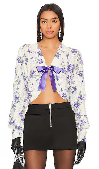 Luan Cardigan in White And Blue | Revolve Clothing (Global)
