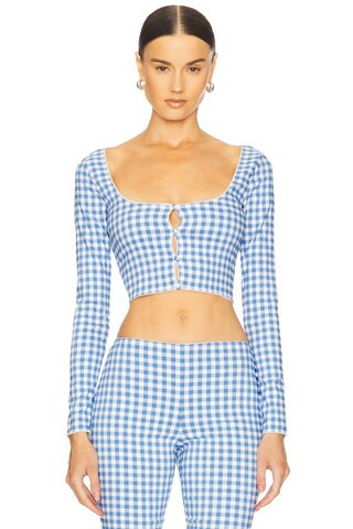 LOBA Belinda Top in Blue & White from Revolve.com | Revolve Clothing (Global)