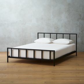 alchemy matte black queen bed | CB2