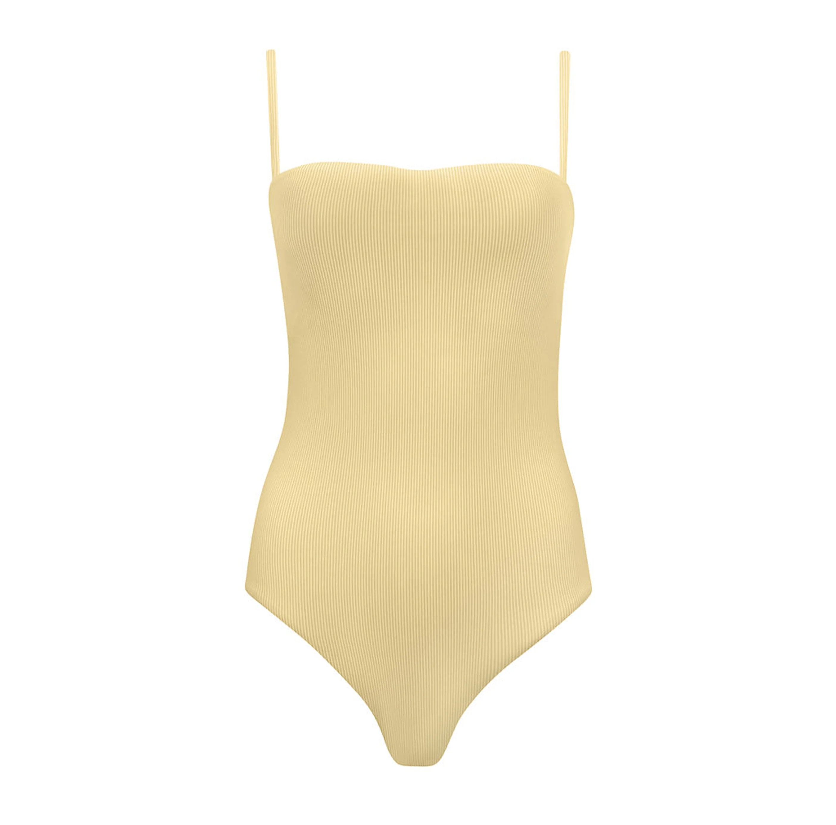 women's buttercream stripe low back one piece | Minnow