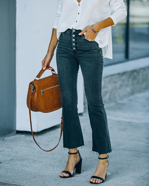 Cline High Rise Crop Flare Denim | VICI