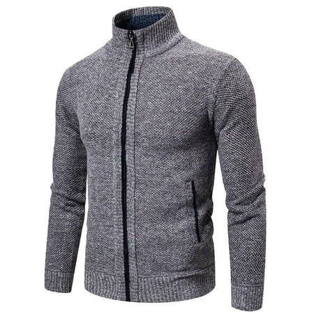 Labakihah winter coats for men Mens Winter Turtleneck Zipper Long Sleeve Knitted Sweater Top Outwear | Walmart (US)