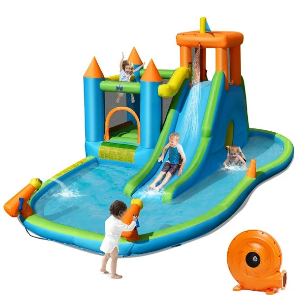 Costway Bountech Inflatable Water Slide Kids Bounce House Splash Water Pool w/ Blower | Walmart (US)