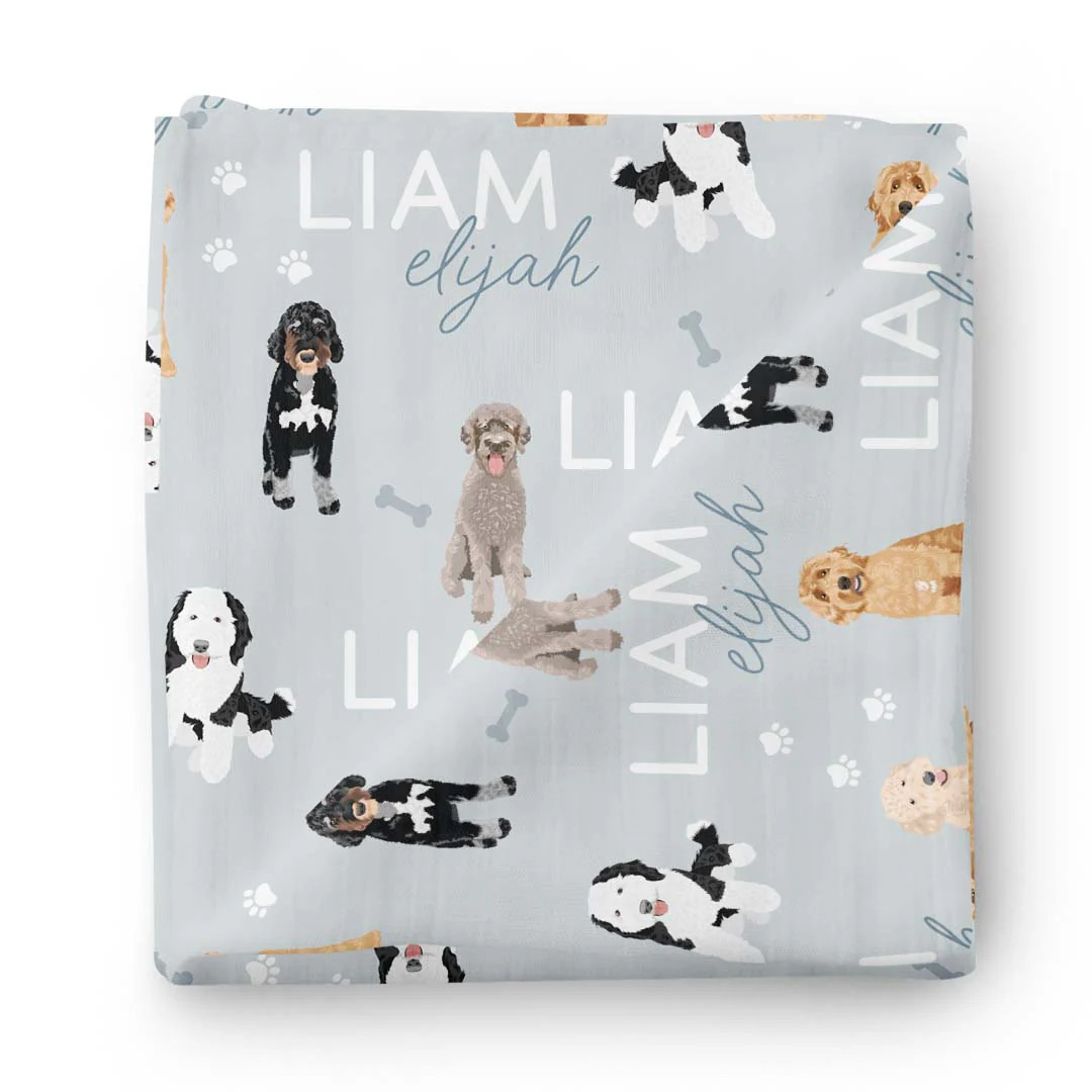 Personalized Baby Name Swaddle Blanket | Doodles | Caden Lane