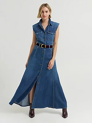 Women's Belted Maxi Shirt Dress | Lee Jeans