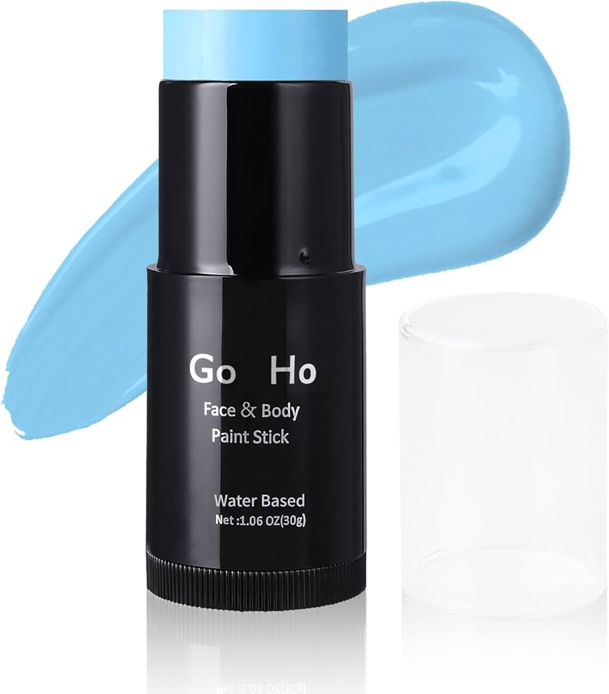 Go Ho Light Blue Face Body Paint Stick,Water Based Washable Pale Blue Face Paint Stick,Full-cover... | Amazon (US)