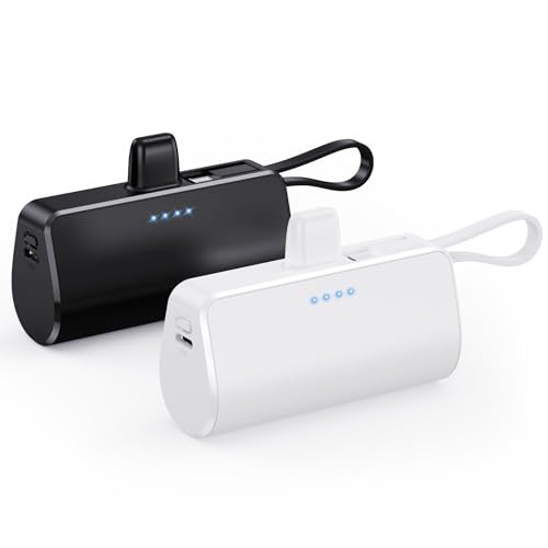 [2 Pack] Mini Portable Charger 5200mAh,Ultra-Compact PD Fast Charging Power Bank,LCD Display Cute Battery Pack Backup Charger Compatible with with iPhone 14/14 Pro Max/13/13 Pro/12/XR/8/7/6 | Amazon (US)