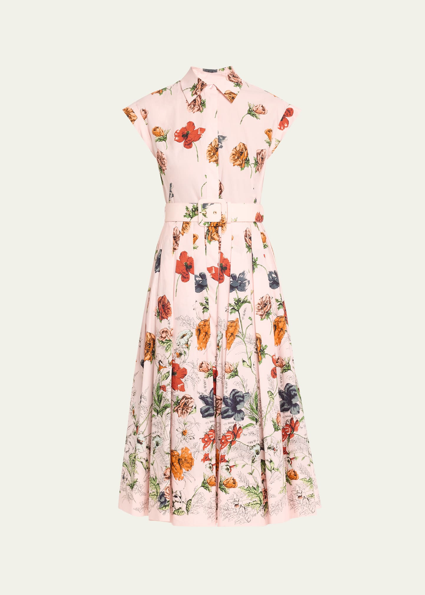 Cara Cara Octavia Floral Cap-Sleeve Dress | Bergdorf Goodman