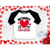 Toddler Valentines Shirt Mommy Is My Valentine Shirts For Kids | Etsy (US)