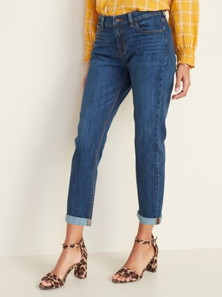 Mid-Rise Boyfriend Straight Jeans for Women | Old Navy (US)
