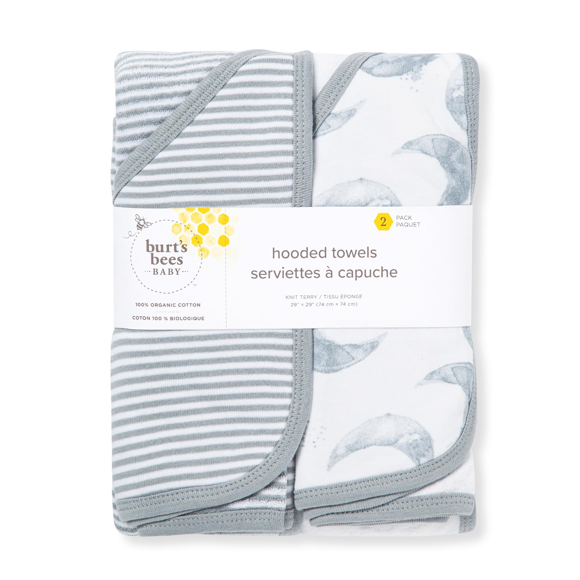 Hooded Towels, Absorbent Knit Terry, Super Soft Single Ply, 100% Organic Cotton | Amazon (US)