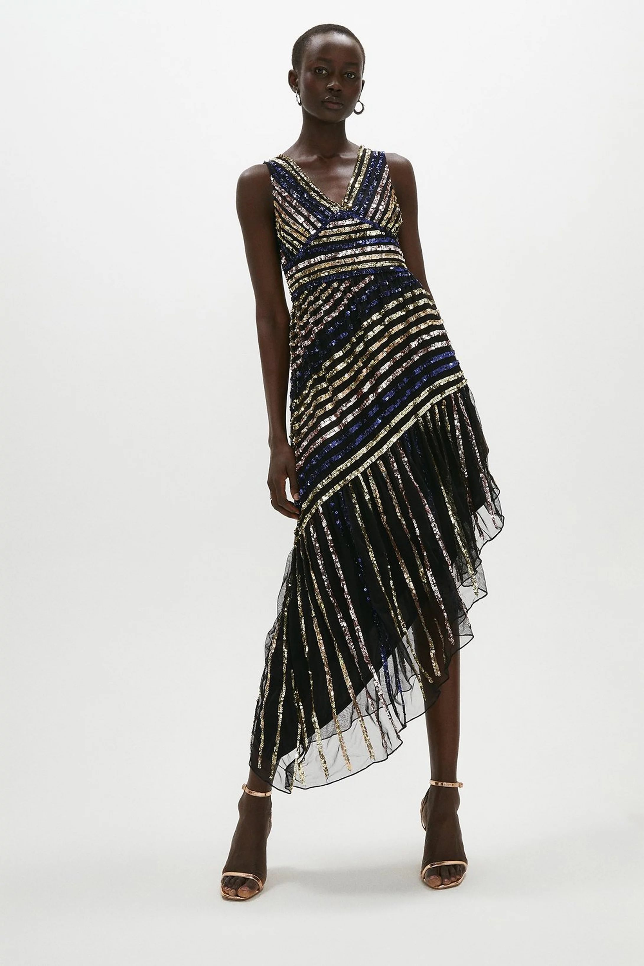 Sequin Asym Hem Midaxi Dress | Coast (UK)