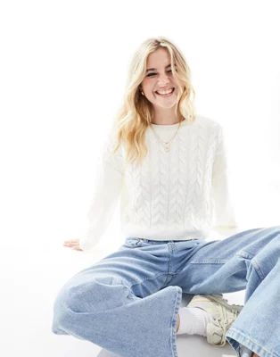 Pimkie cable knit jumper in cream | ASOS (Global)