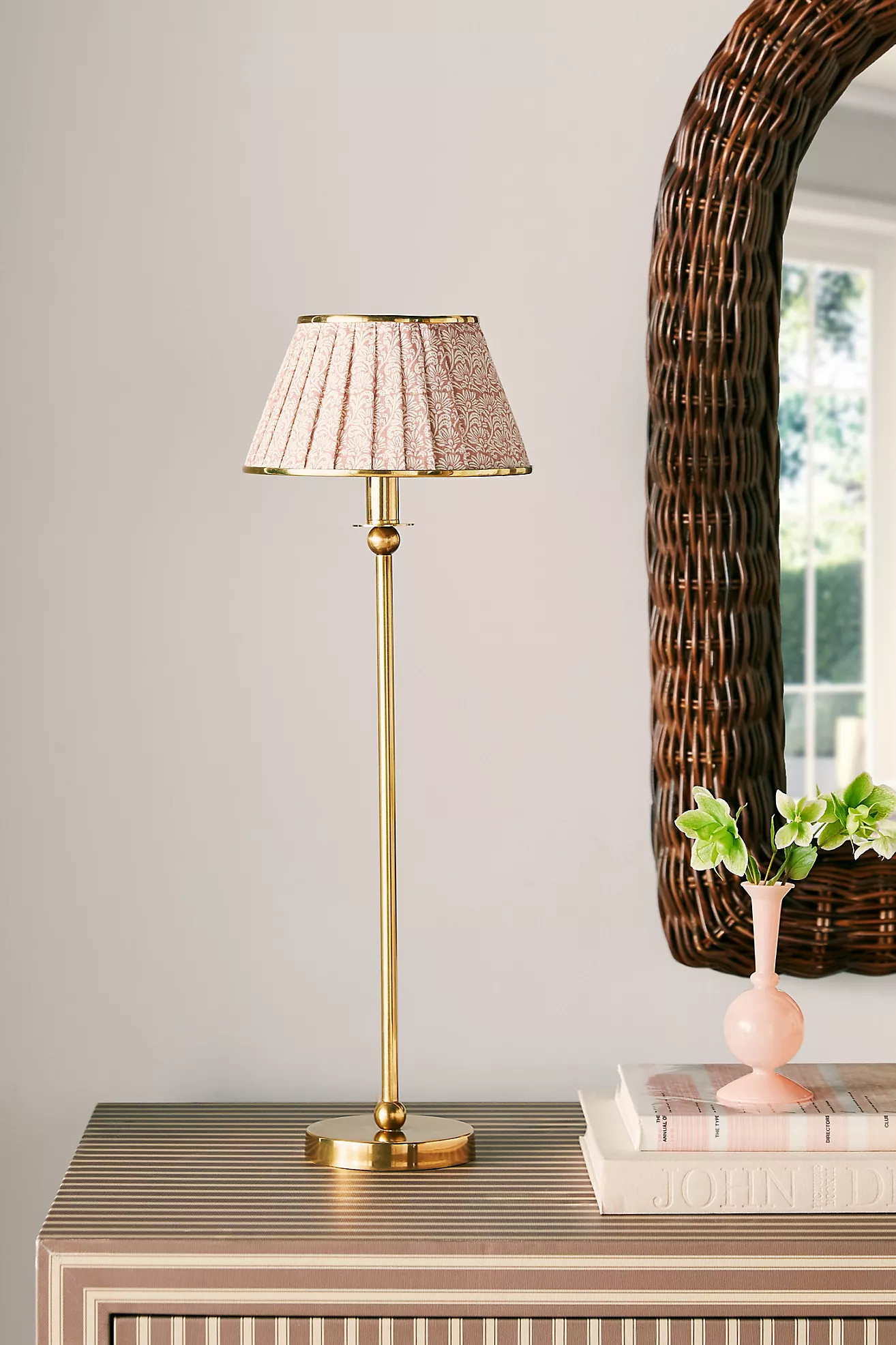 Lee Ruched Printed Shade Brass Table Lamp | Anthropologie (US)