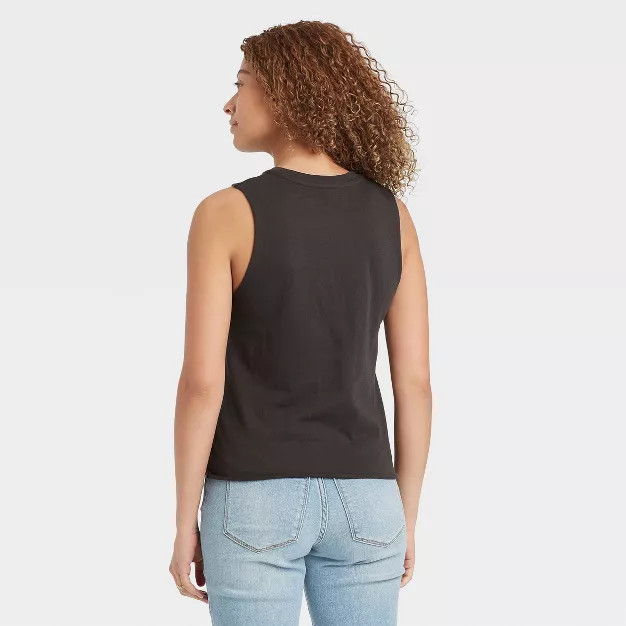 Women's The Rolling Stones American Flag Logo Graphic Cropped Tank Top - Black | Target