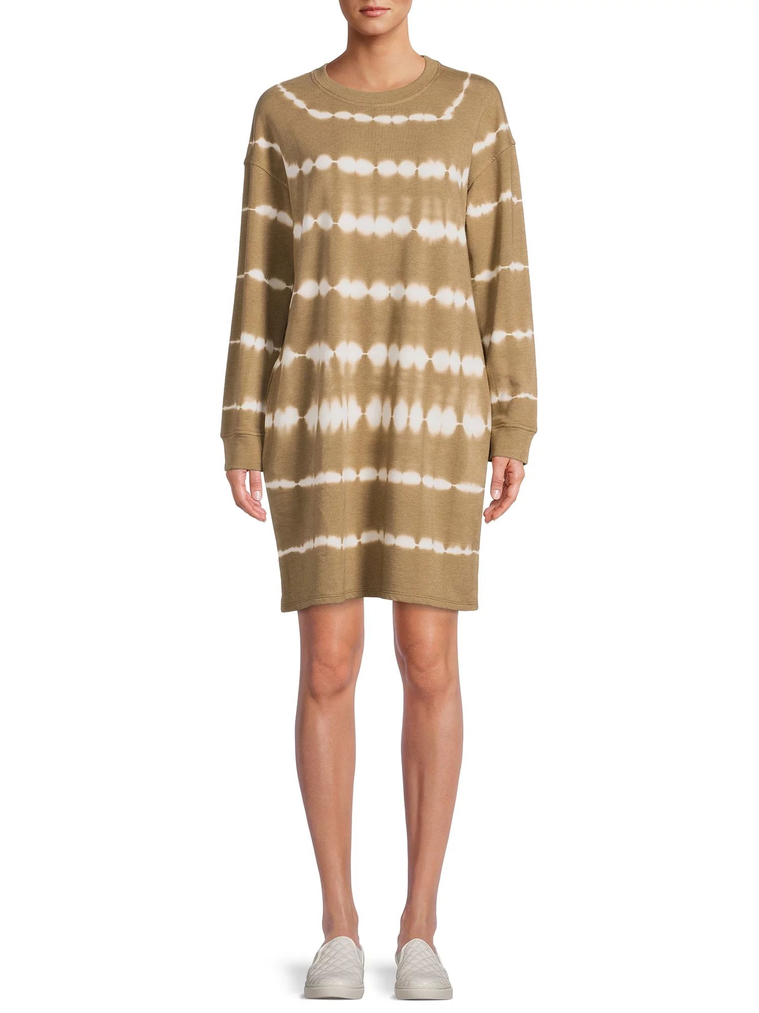 Time and Tru Women's Tie Dye Sweatshirt Dress - Walmart.com | Walmart (US)