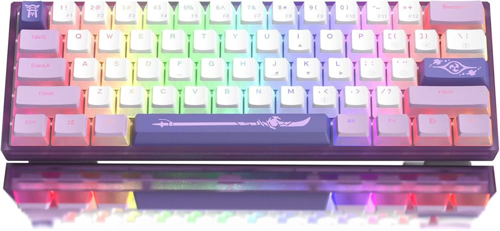 Womier 60% Percent Keyboard, WK61 Mechanical RGB Wired Gaming Keyboard, Hot-Swappable Purple Crea... | Amazon (US)