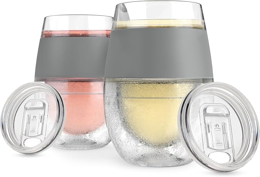 HOST Wine Freeze Cooling Cups, Insulated Wine Tumblers with Lids and Freezing Gel, Freezable Cups... | Amazon (US)