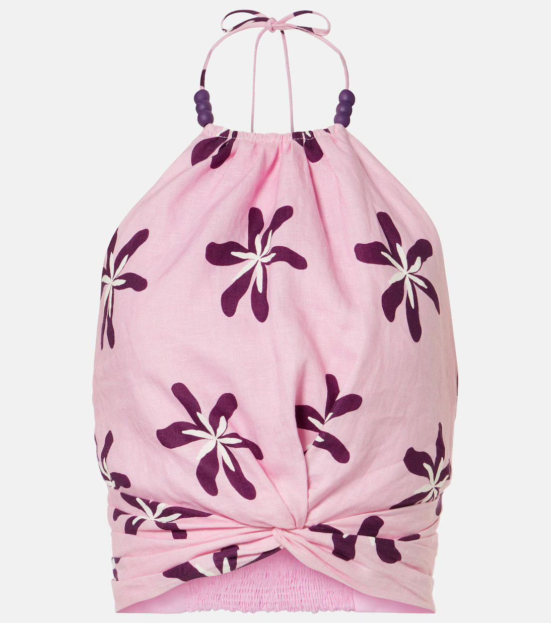 Lodi floral halterneck linen crop top | Mytheresa (US/CA)