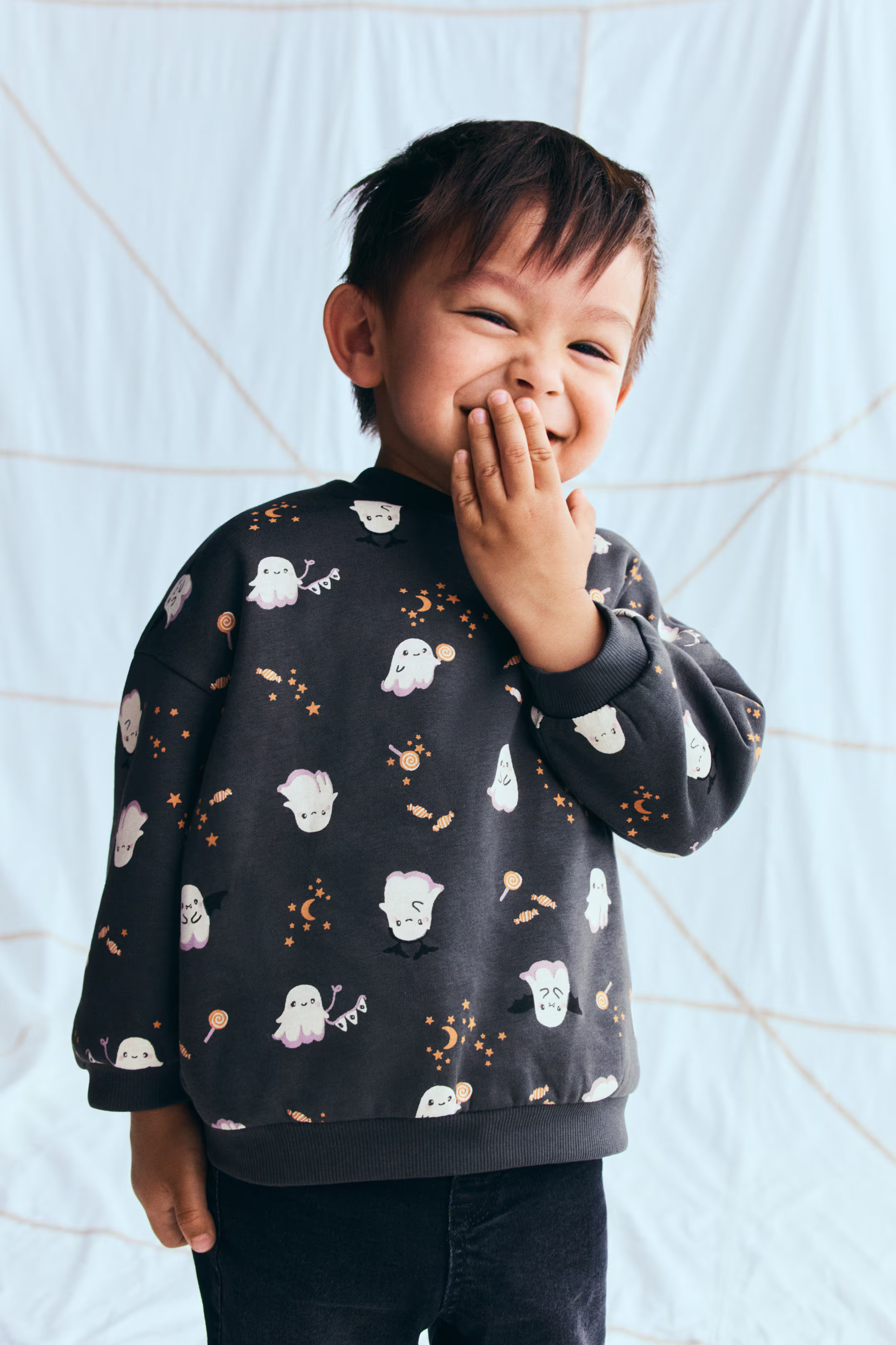 Printed Sweatshirt - Dark gray/ghosts - Kids | H&M US | H&M (US + CA)