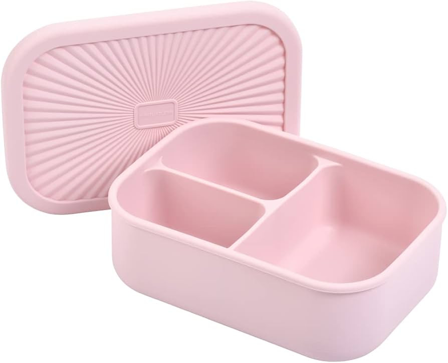Three Little Tots - Bento Box Lunch Box Reusable Silicone Lunch Box Container Leak-Proof with 3 C... | Amazon (US)