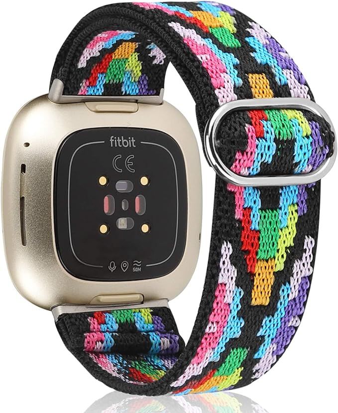 TOYOUTHS Compatible with Fitbit Versa 3 Bands Elastic Replacement for Fitbit Sense Adjustable Scr... | Amazon (CA)