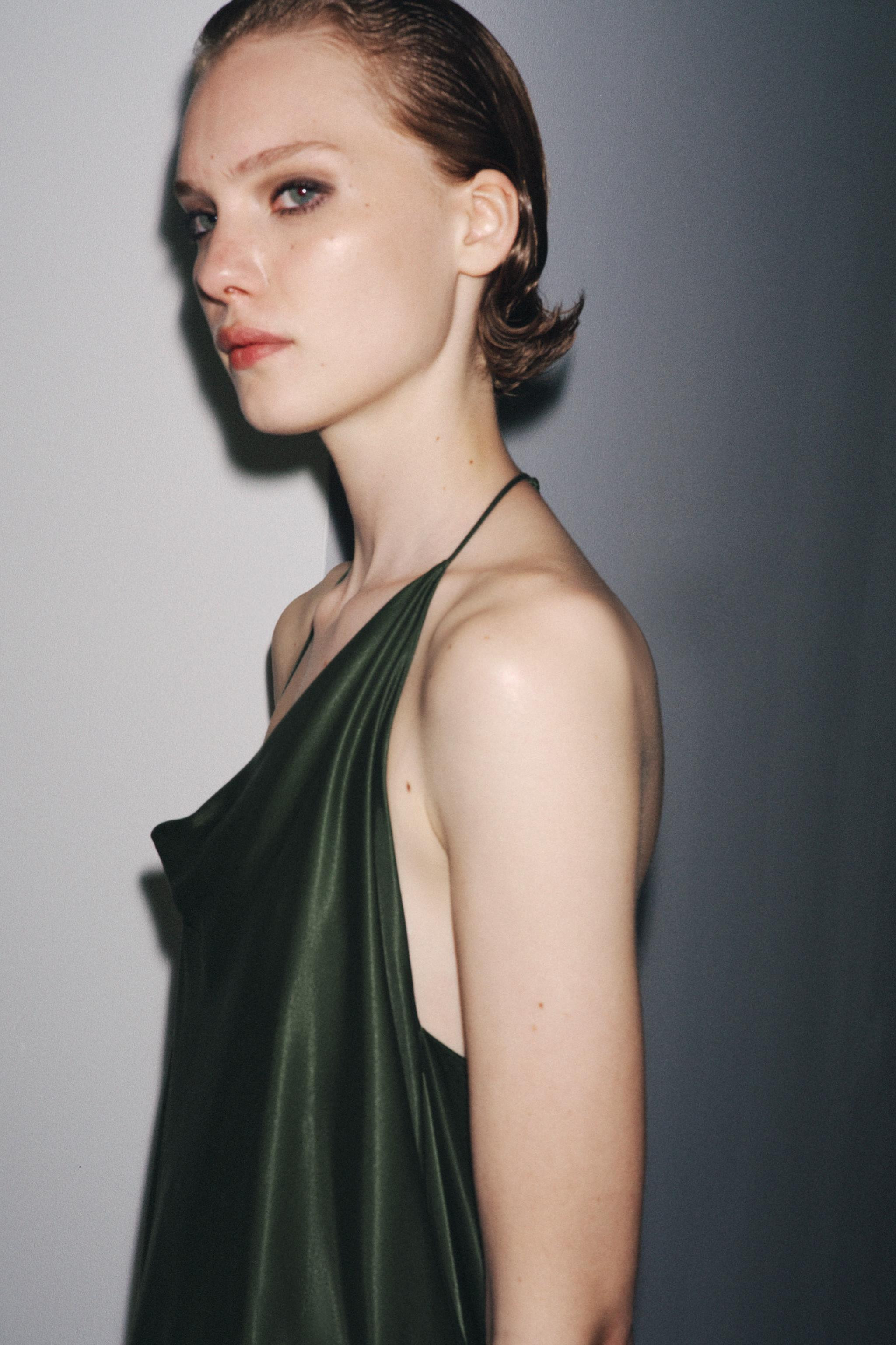 ZW COLLECTION ASYMMETRIC SATIN DRESS | Zara US