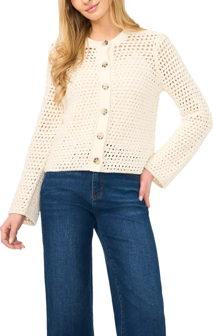 Open Stitch Button Front Cardigan | Nordstrom
