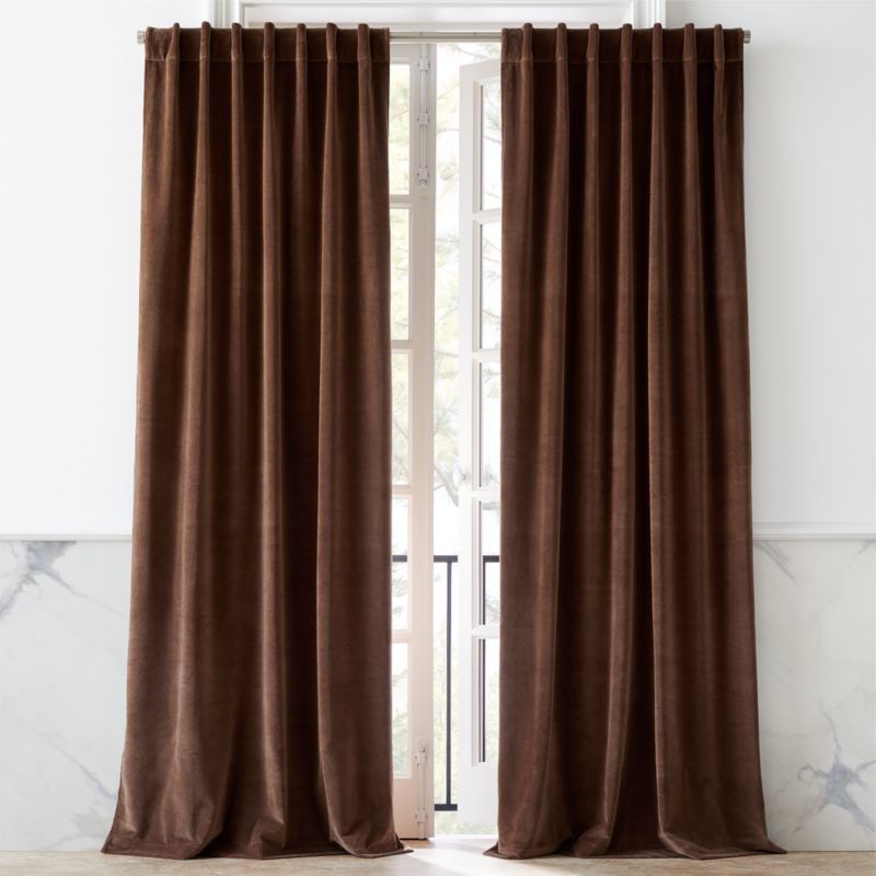 Velvet Taupe Curtain Panel 48"x108" | CB2 | CB2