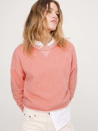 Merino-Cotton Two-Tone Cropped Sweater | Banana Republic (CA)