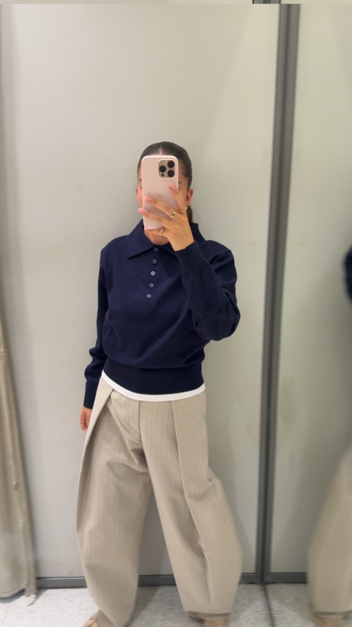 Workwear - chic - navy knit - pinstripe trousers - business causal - smart - autumn - layering

#LTKautumn #LTKworkwear #LTKstyletip