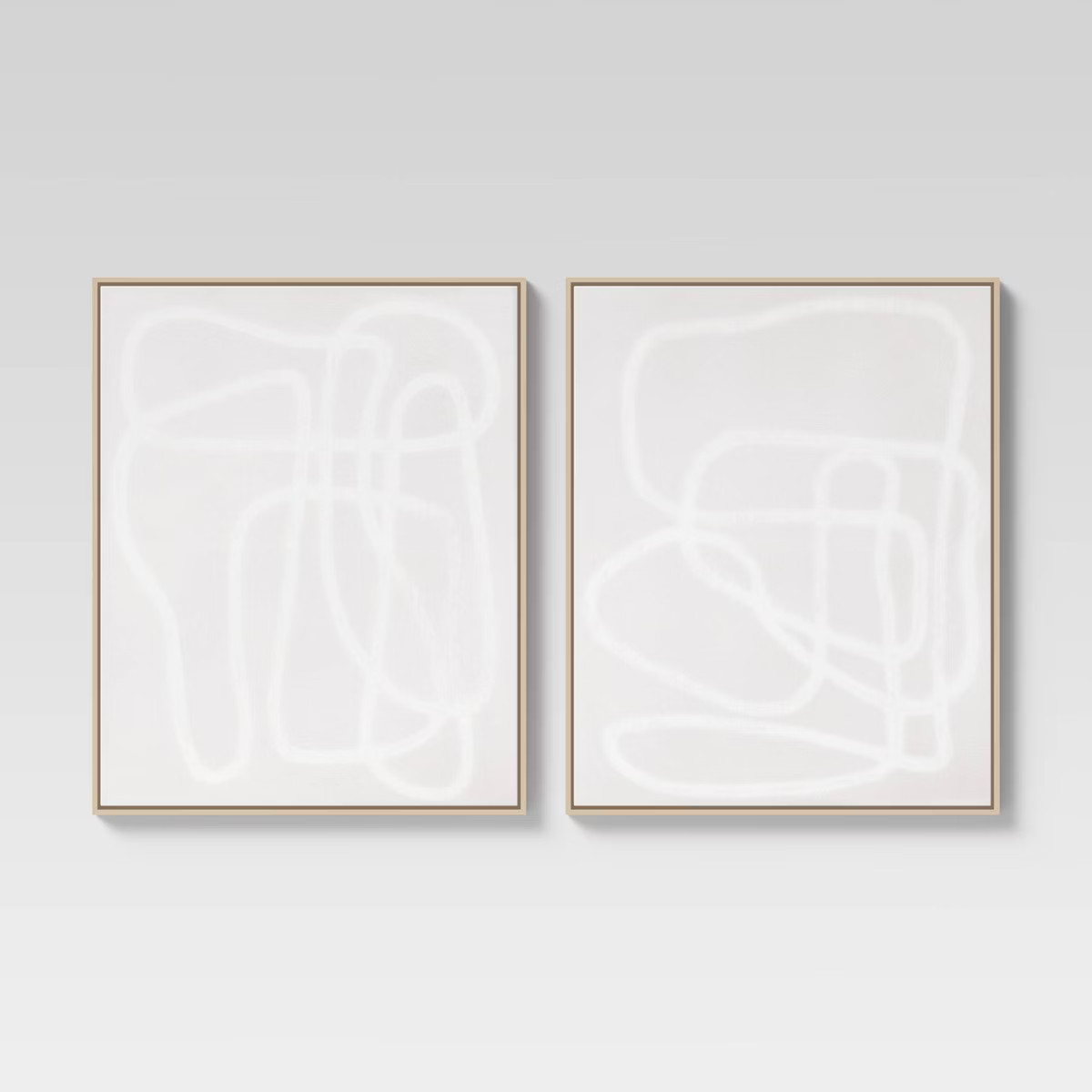 (Set of 2) 24" x 30" Line Drawing Wall Canvases Gray/White - Threshold™ | Target