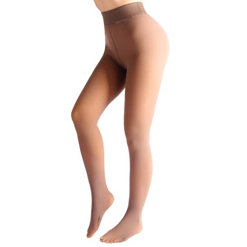 UniikStuff Fleece Lined Tights Sheer Winter - Fake Translucent Tights Winter Thick Warm Pantyhose Sheer Women Leggings | Amazon (US)