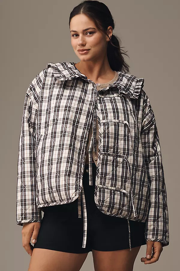 The Hazel Quilted Plaid Jacket by Maeve | Anthropologie (US)