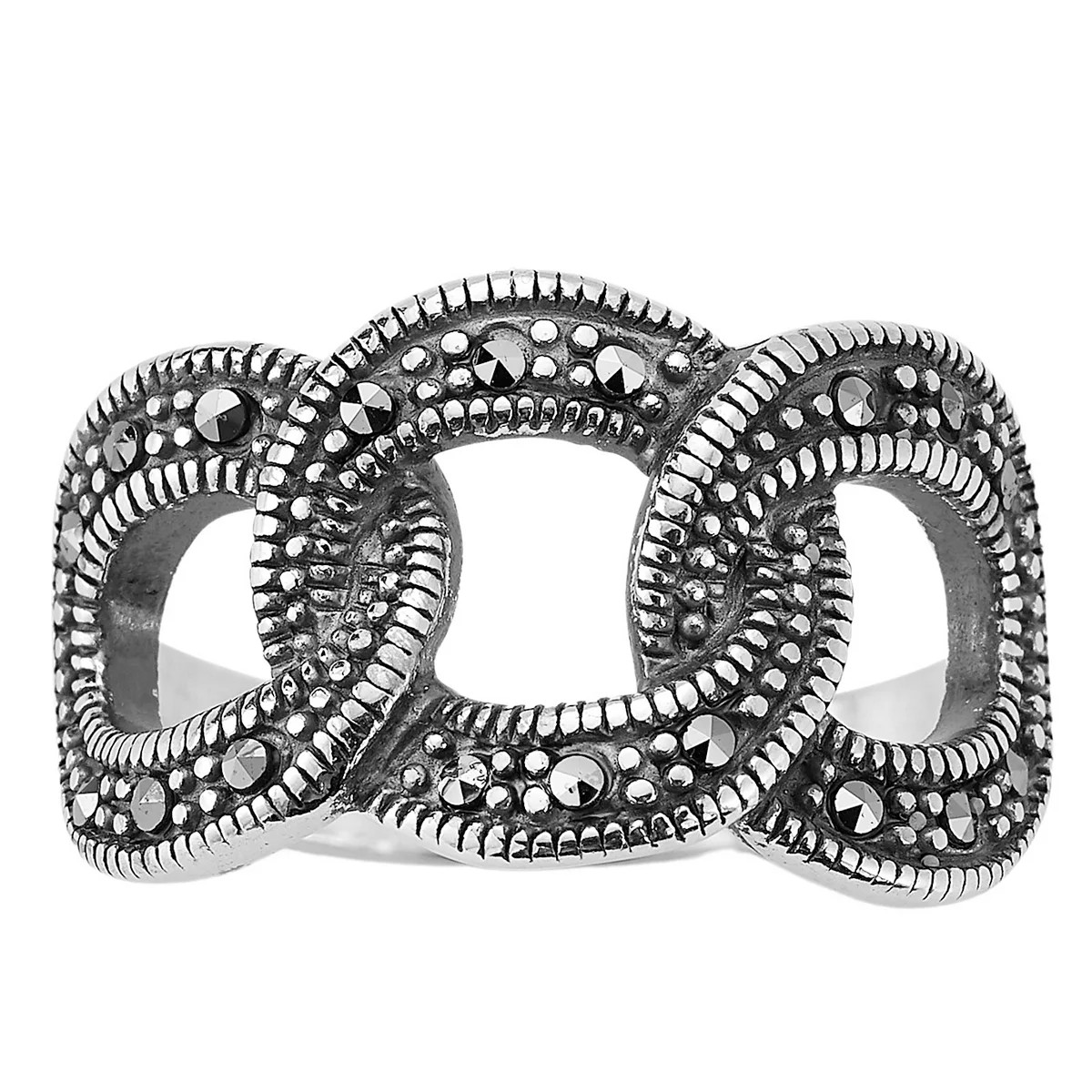 Sunkissed Sterling Cubic Zirconia Oxidized Bold Link Ring | Kohl's