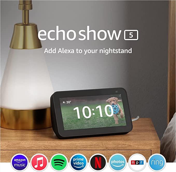 Echo Show 5 (2nd Gen, 2021 release) | Smart display with Alexa and 2 MP camera | Charcoal | Amazon (US)