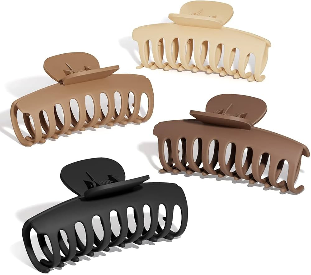 Large Hair Claw Clips - Big Non-Slip Hair Clips for Thin Hair - Easy to Use Hair Claws for Women ... | Amazon (US)