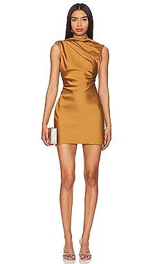 Significant Other Annabel Bias Mini Dress in Gold from Revolve.com | Revolve Clothing (Global)
